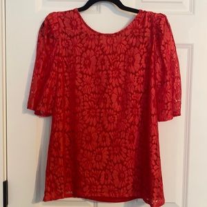 Red pattern blouse